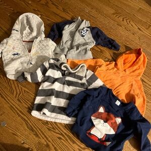 Carters Baby Boy Sweatshirt Lot Of Hoodies Shirts 12 Month